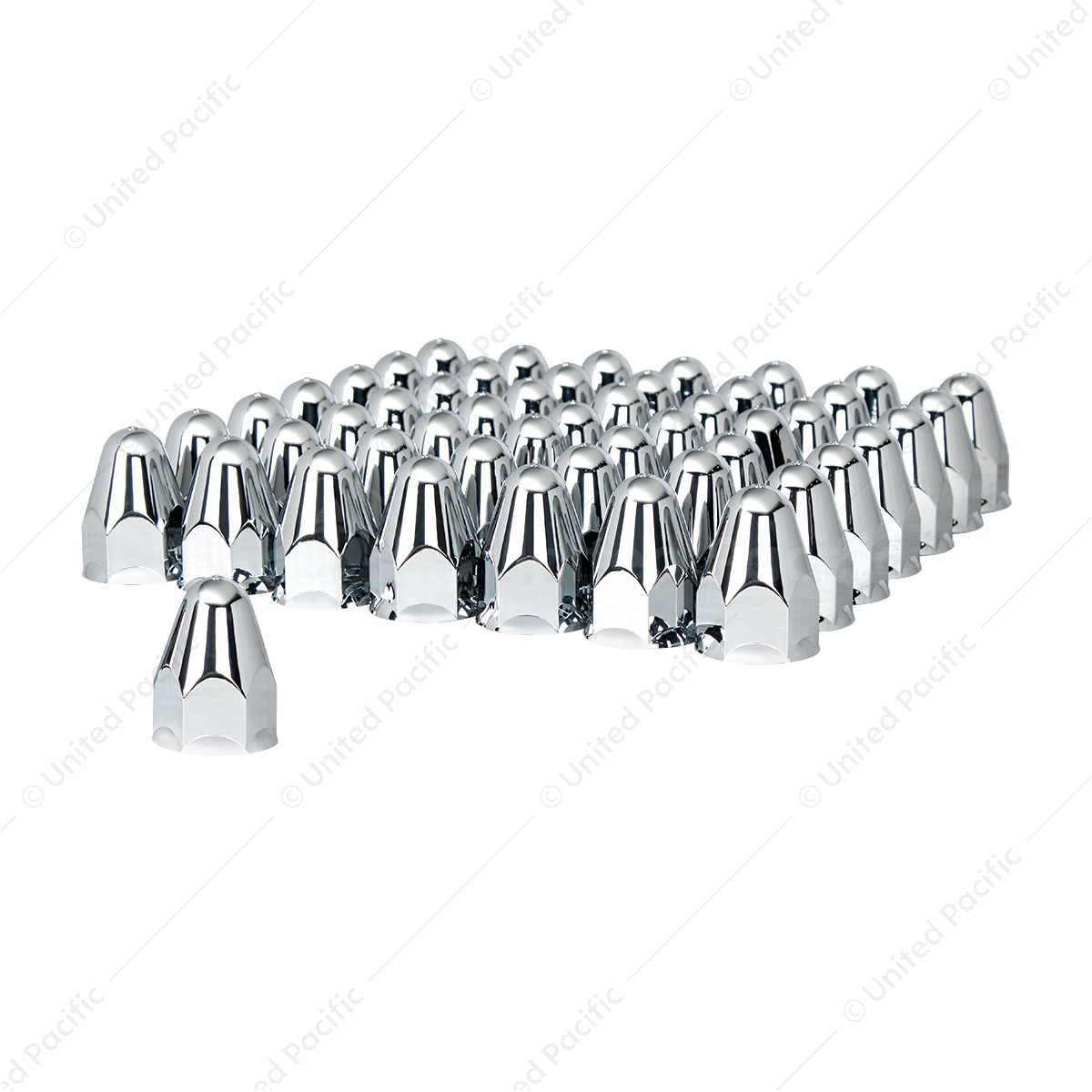 1-1/2" X 2-3/4" Chrome Plastic Bullet Nut Covers - Push-On (60-Pack)
