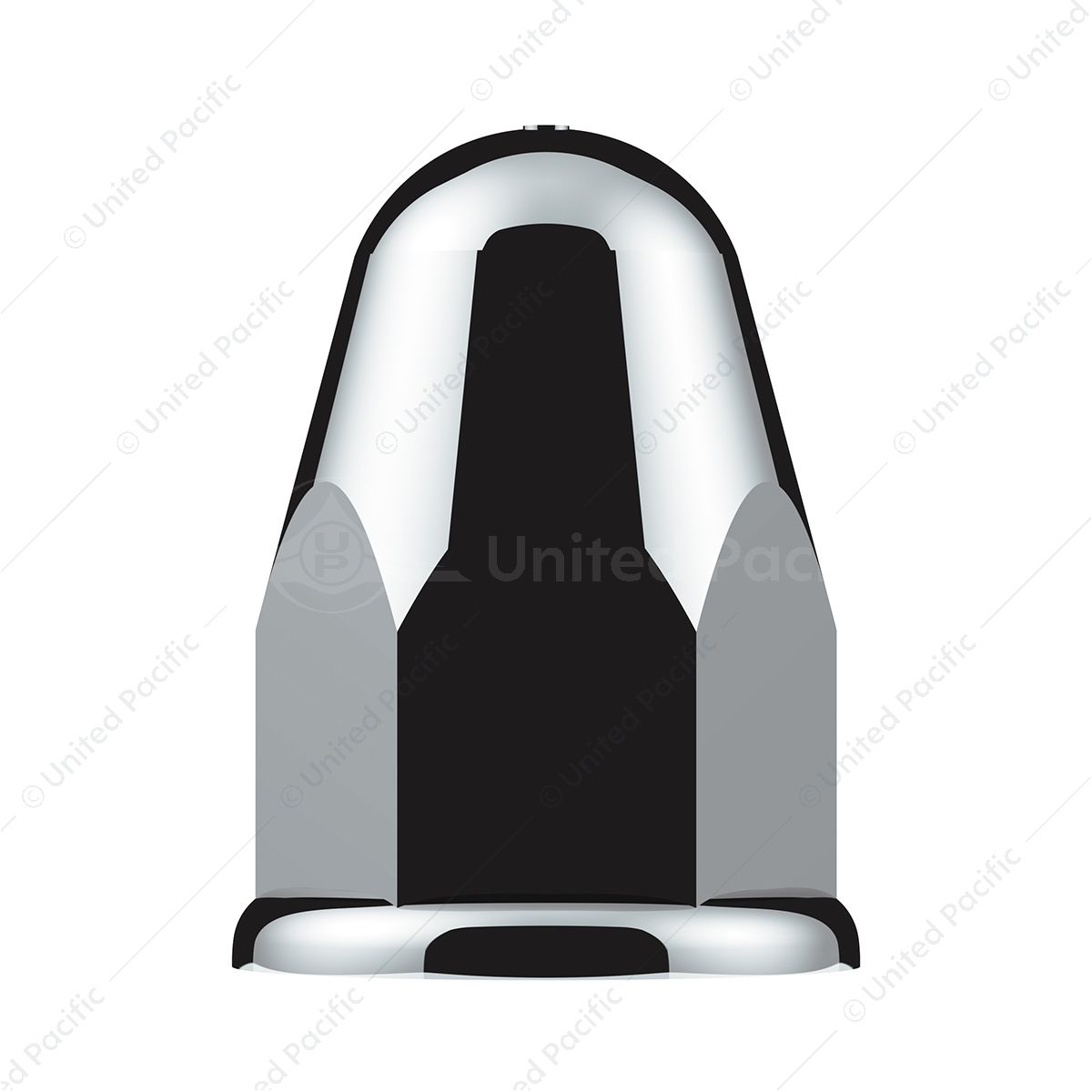 1-1/2" X 2-3/4" Chrome Plastic Slotted Bullet Nut Cover With Flange - Push-On (Bulk)