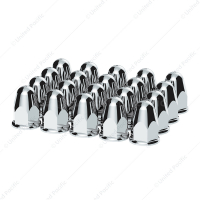 1-1/2" X 2-3/4" Chrome Plastic Slotted Bullet Nut Covers With Flange - Push-On (Color Box of 20)