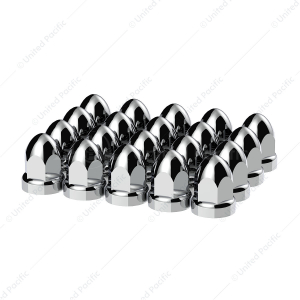 33mm x 2-3/4" Chrome Plastic Bullet Nut Covers With Flange - Push-On