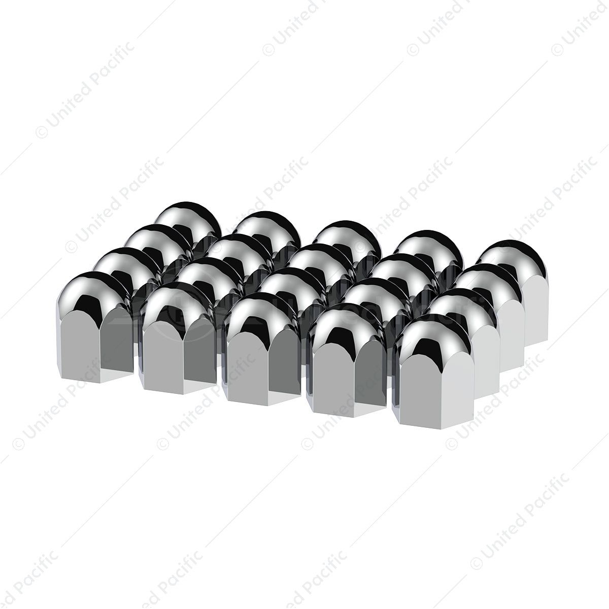 1-1/2" X 2-1/4" Chrome Plastic Standard Nut Covers - Push-On (Box Of 20 )