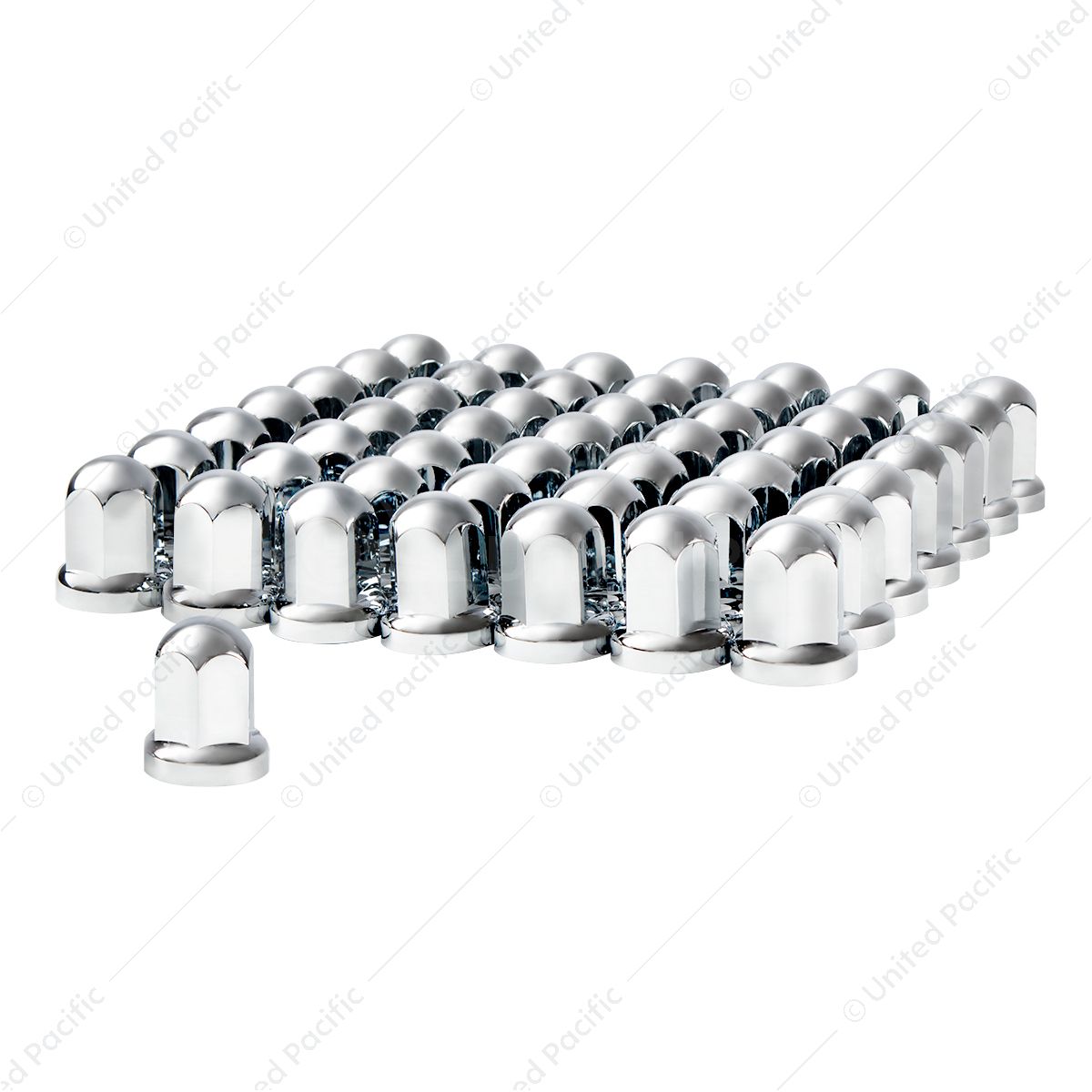 33mm X 2-7/16" Chrome Plastic Standard Nut Cover With Flange - Push-On (Color Box of 60)