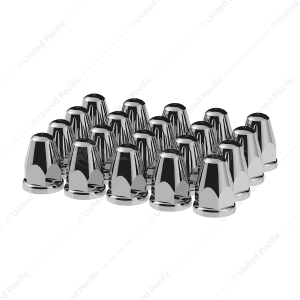 33mm x 2-5/8" Chrome Plastic Bullet Nut Covers With Flange - Push-On