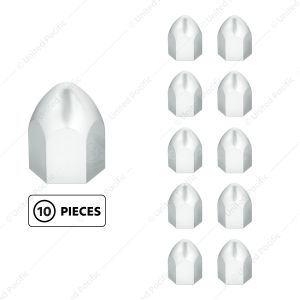 1" x 1 5/8" Chrome Plastic Bullet Nut Cover - Push-On (10 Pack)