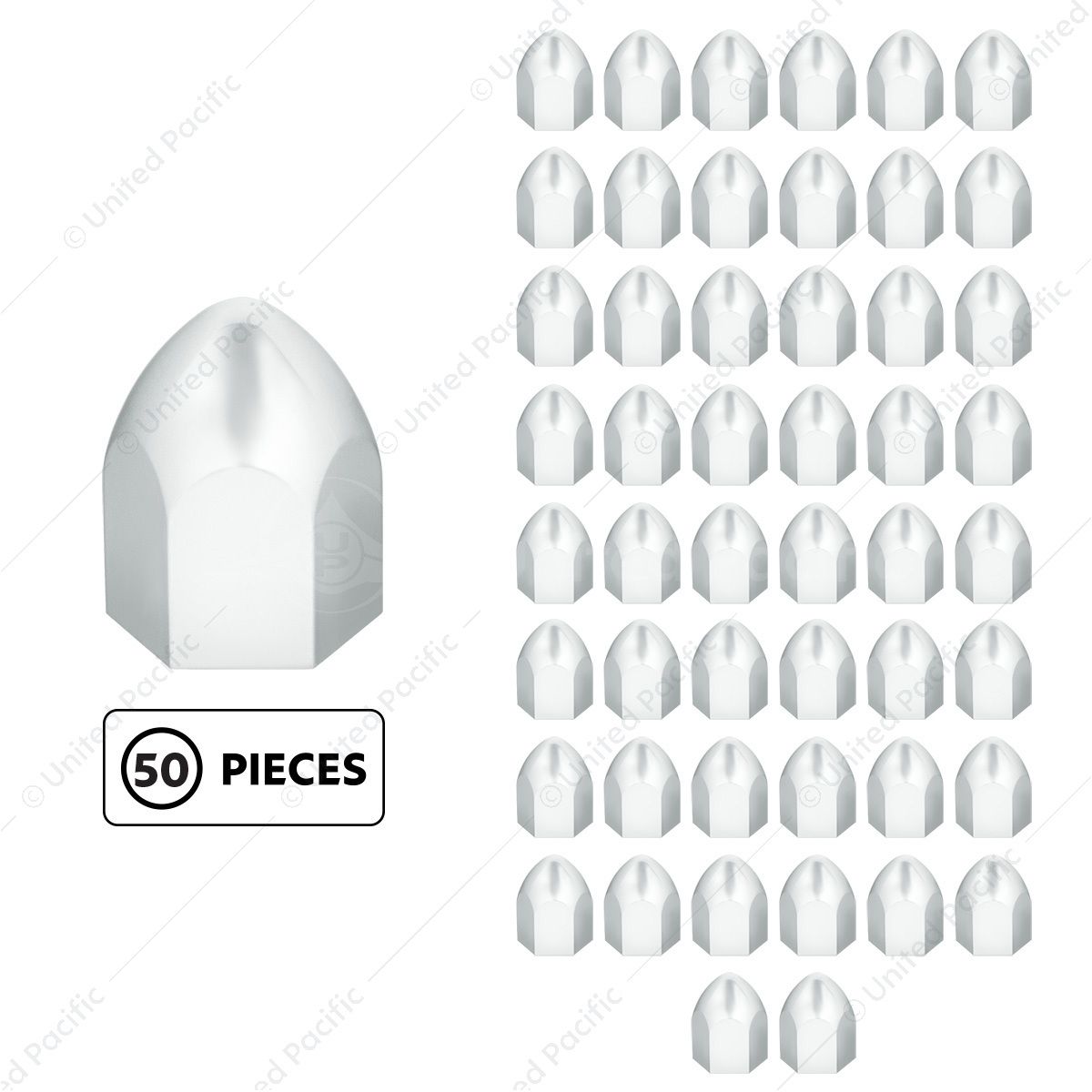 1" X 1 5/8" Chrome Plastic Bullet Nut Cover - Push-On (50-Pack)