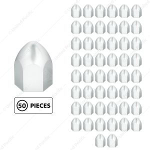 1" X 1 5/8" Chrome Plastic Bullet Nut Cover - Push-On (50-Pack)
