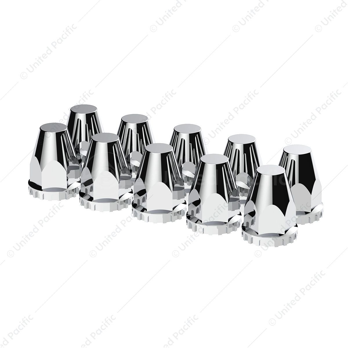 33mm X 2-3/4" Chrome Plastic Original Nut Covers - Thread-On (Box of 10)