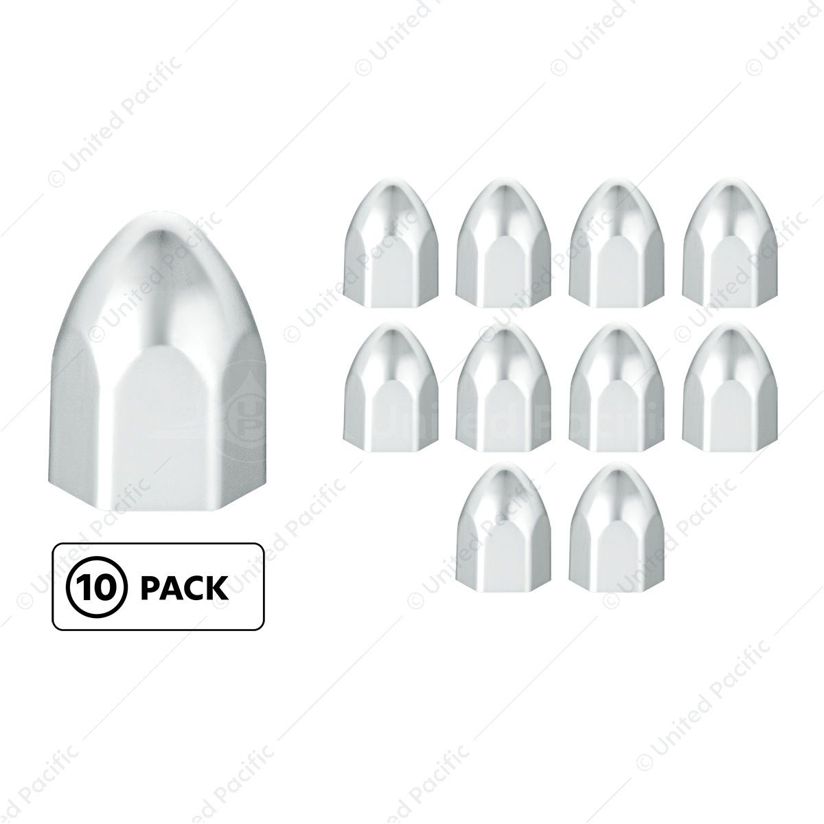 3/4" x 15/16" Chrome Plastic Bullet Nut Covers - Push-On (10-Pack)