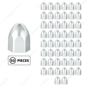 9/16" x 15/16" Chrome Plastic Bullet Nut Covers - Push-On (50-Pack)