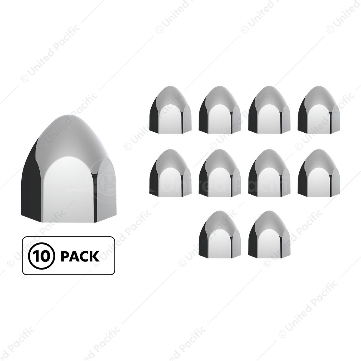 3/4" X 1 3/8" Chrome Plastic Bullet Nut Cover - Push-On (10-Pack)