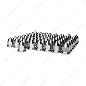 33mm X 2-3/8" Chrome Plastic Bullet Nut Covers With Flange - Push-On