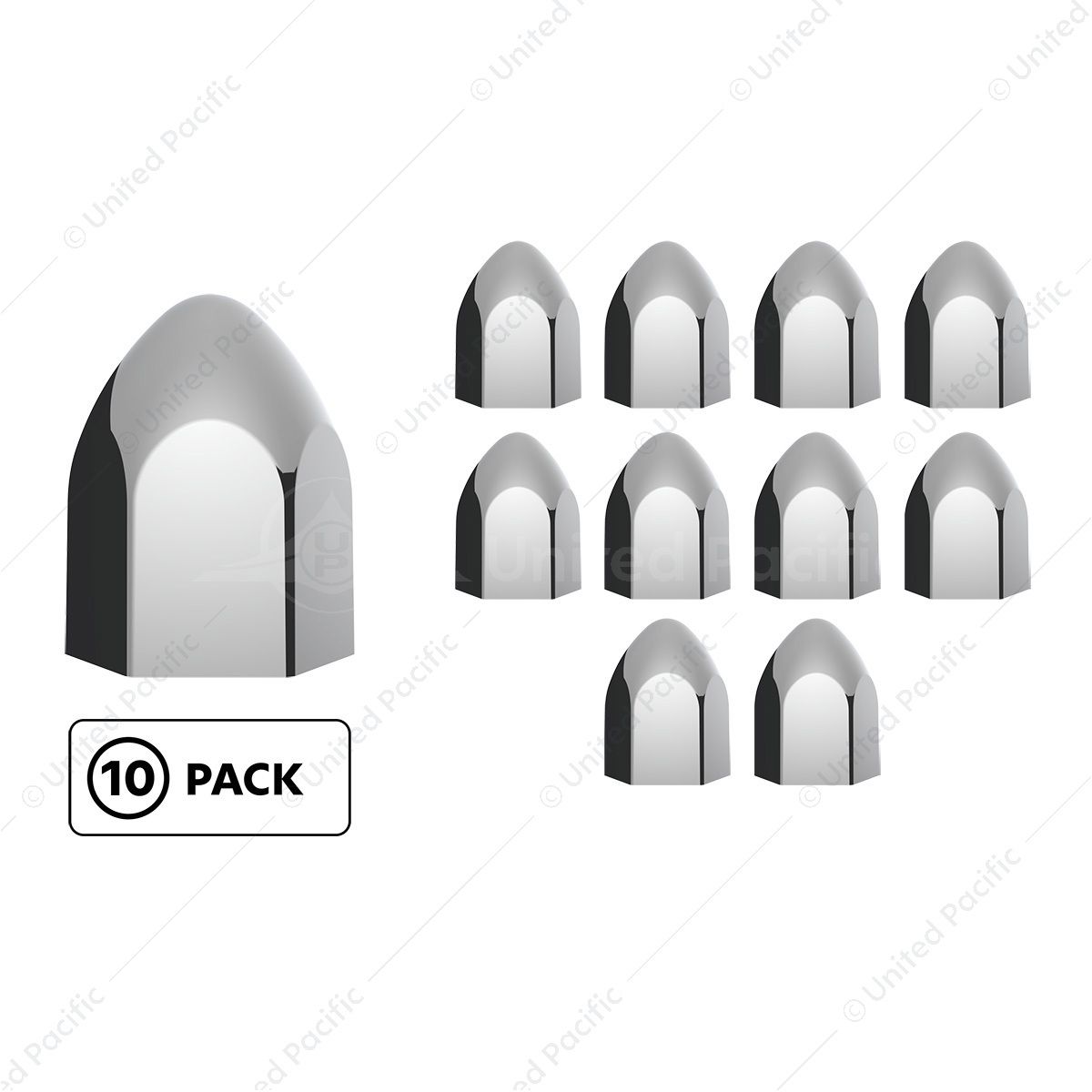 15/16" x 1 5/8" Chrome Plastic Bullet Nut Covers - Push-On (10-Pack)