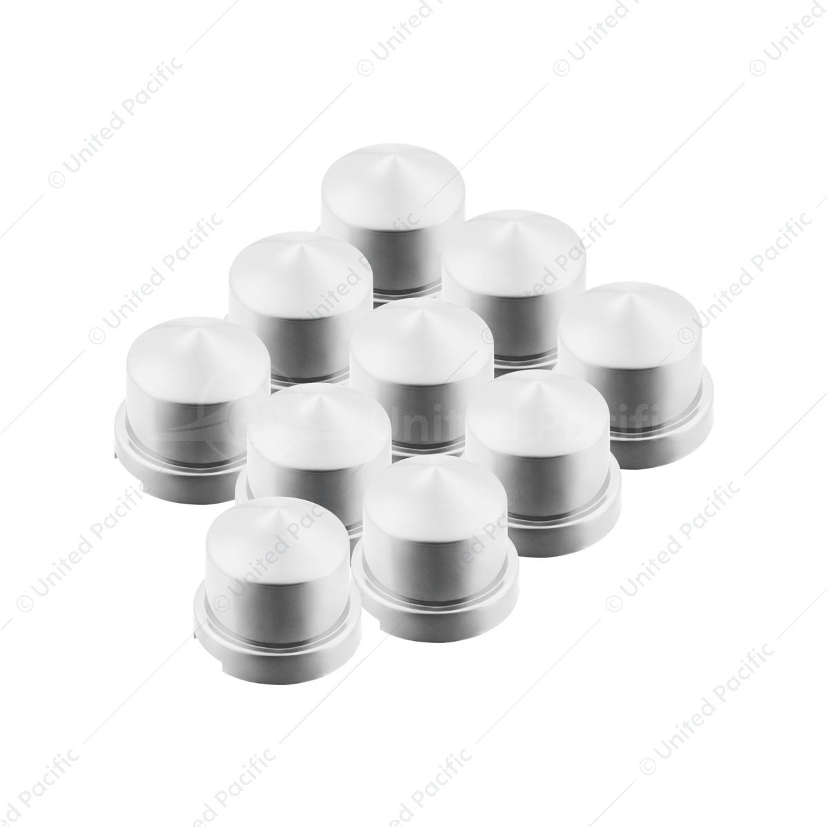 7/16" x 3/4" Chrome Plastic Pointed Nut Covers - Push-On (10-Pack)