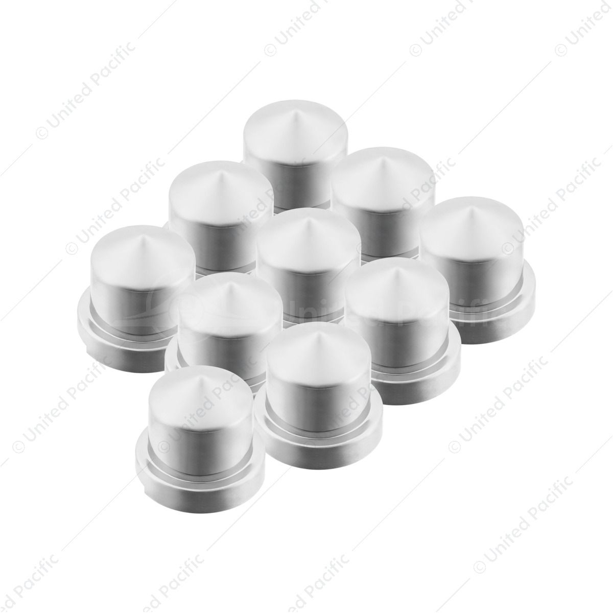 1/2" x 13/16" Chrome Plastic Pointed Nut Covers - Push-On (10-Pack)