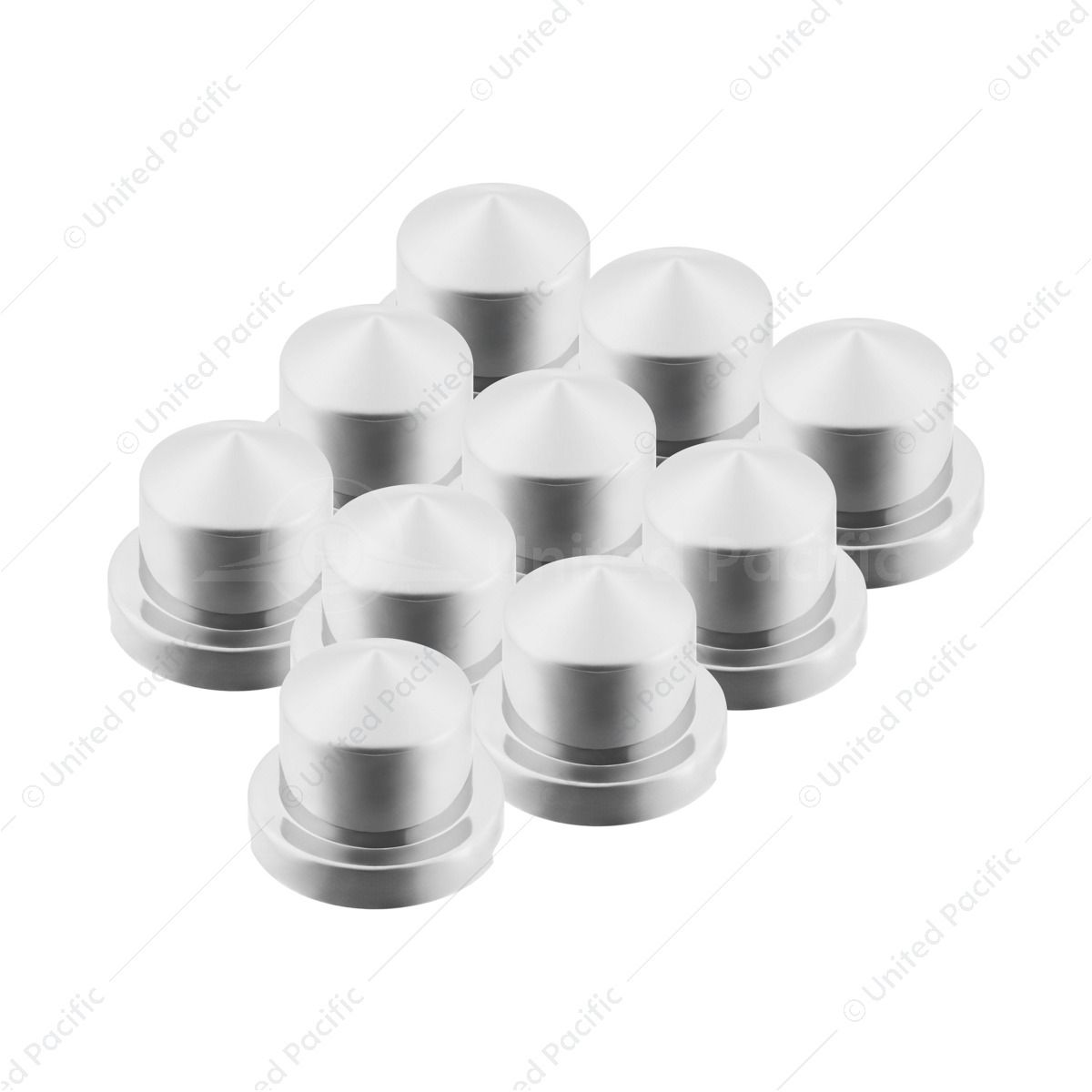 9/16" x 1-1/4" Chrome Plastic Pointed Nut Covers - Push-On (10-Pack)