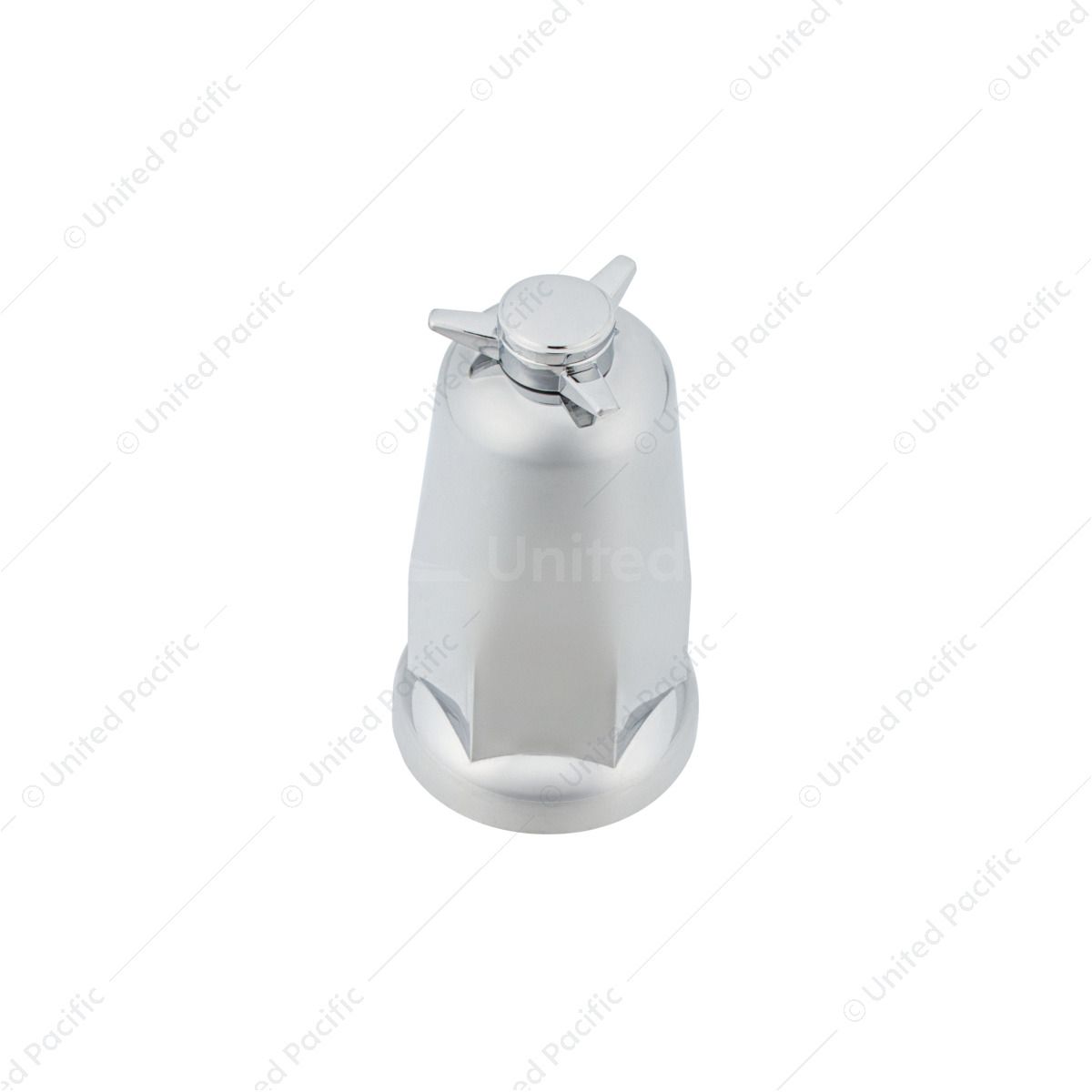 33mm X 3-1/4" Chrome Plastic Tall Nut Cover With Spinner Top - Push-On