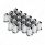 33mm X 3-3/16" Chrome Plastic Pointed Nut Covers With Flange - Push-On (Color Box Of 20)