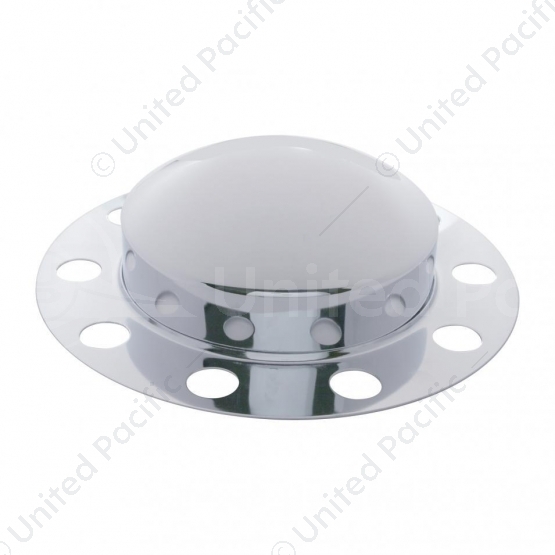 Chrome Dome Front Axle Cover 2PC Kit For 33mm Nut Cover - Steel/Aluminum Wheel (10 Hole) (2-Pack)