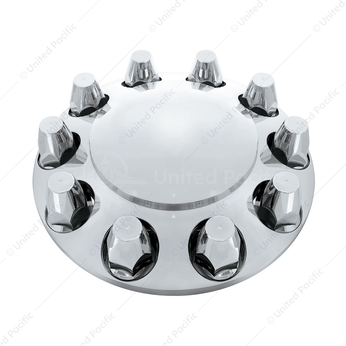 Dome Front Axle Cover With 33mm Standard Style Push-On Nut Covers - Chrome