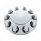 Dome Front Axle Cover With 33mm Standard Style Push-On Nut Covers - Chrome