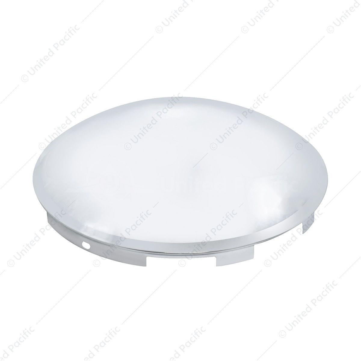 6 Uneven Notched Chrome Dome Front Hubcap - 7/16" Lip