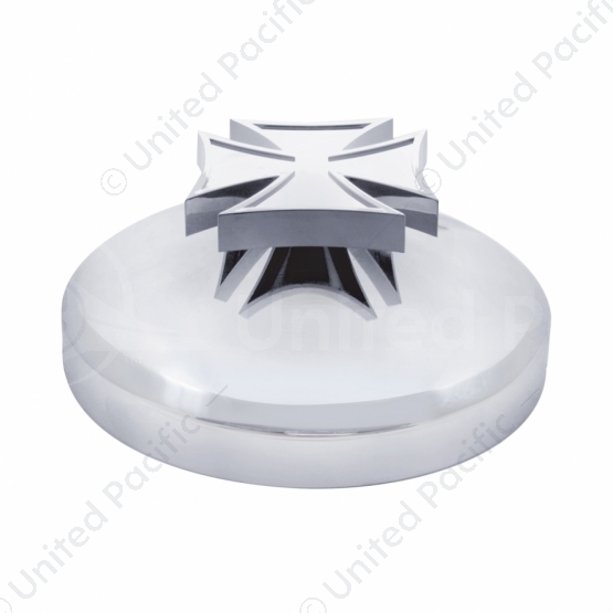 8" Chrome Rear Hubcap With Iron Cross Spinner