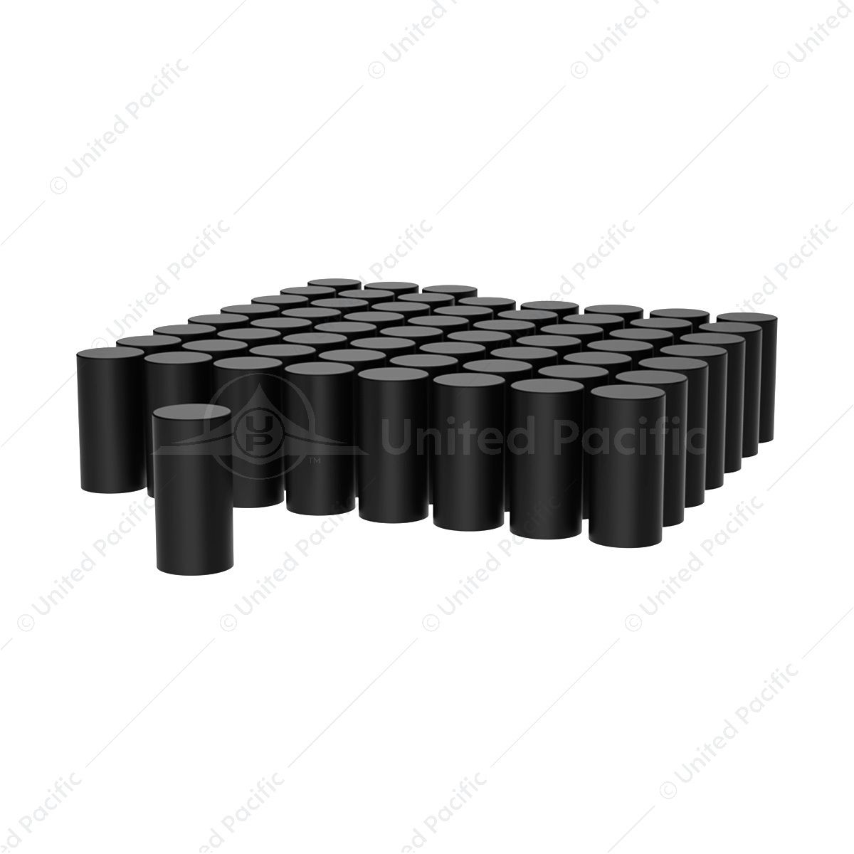 33mm x 4-1/4" Matte Black Tall Cylinder Nut Covers - Thread-On (60-Pack)