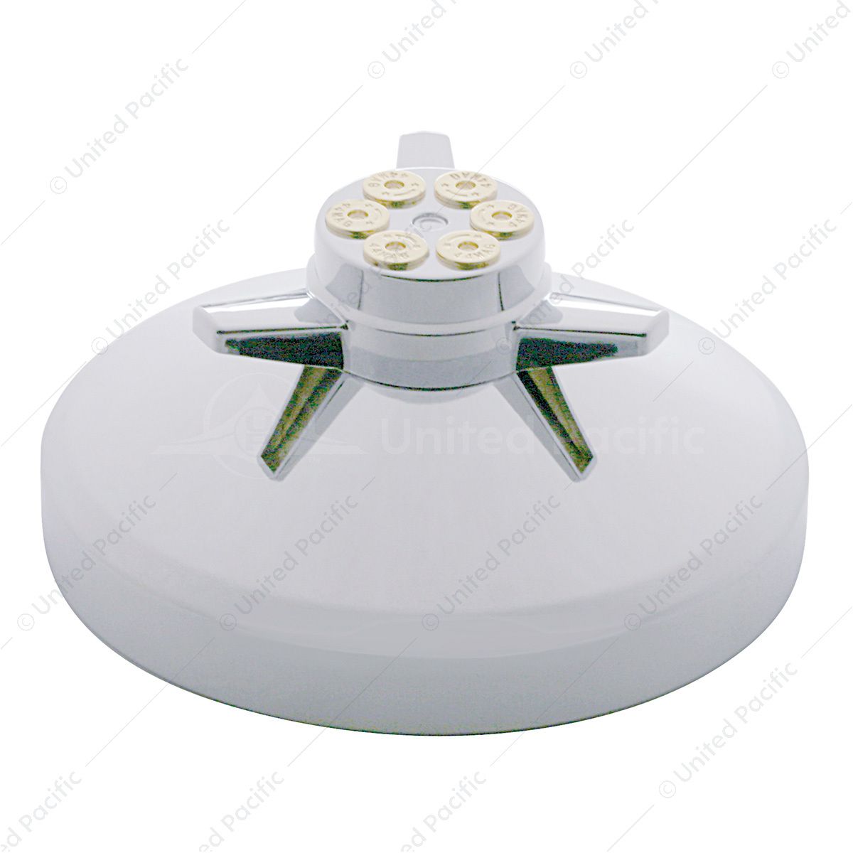 8" Chrome Rear Hubcap With Gun Cylinder Spinner