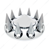 Pointed Front Axle Cover With 33mm Spike Thread-On Nut Covers - Chrome