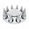 Pointed Front Axle Cover With 33mm Spike Thread-On Nut Covers - Chrome