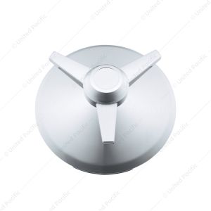 Universal Chrome Front Hubcap With 3 Extra Large Bar Straight Spinner - 7/16" Lip