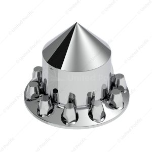 Spike Rear Axle Cover  With 33mm Flat Top Thread-On Nut Covers - Chrome
