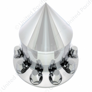 Spike Rear Axle Cover  With 33mm Flat Top Thread-On Nut Covers - Chrome