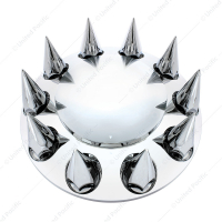 Dome Front Axle Cover With 33mm Spike Thread-On Nut Covers - Chrome