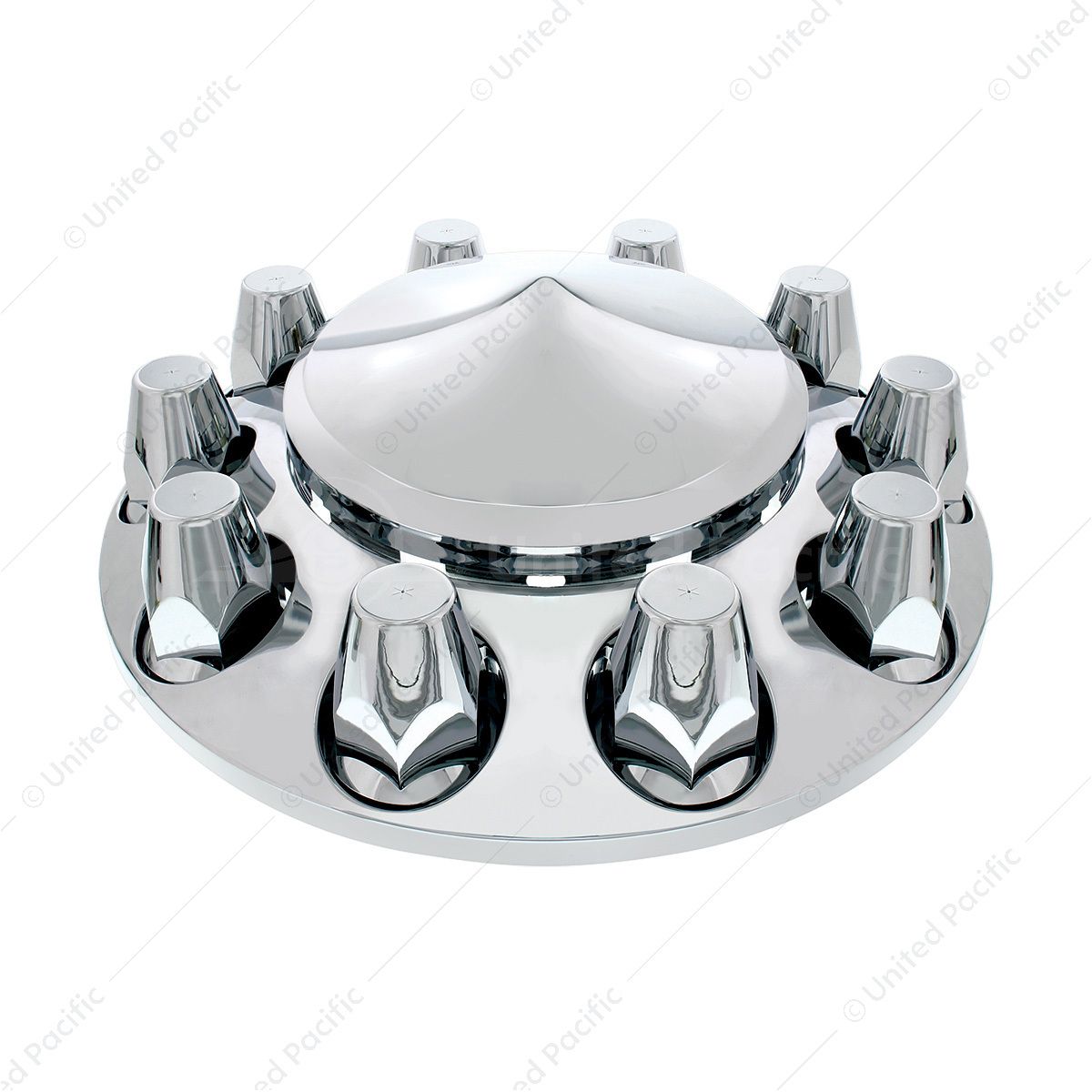 Pointed Front Axle Cover With 33mm Standard Thread-On Nut Covers - Chrome