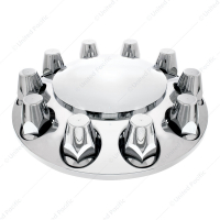 Dome Front Axle Cover With 33mm Standard Thread-On Nut Covers - Chrome (Color Box)