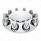 Dome Front Axle Cover With 33mm Standard Thread-On Nut Covers - Chrome (Color Box)