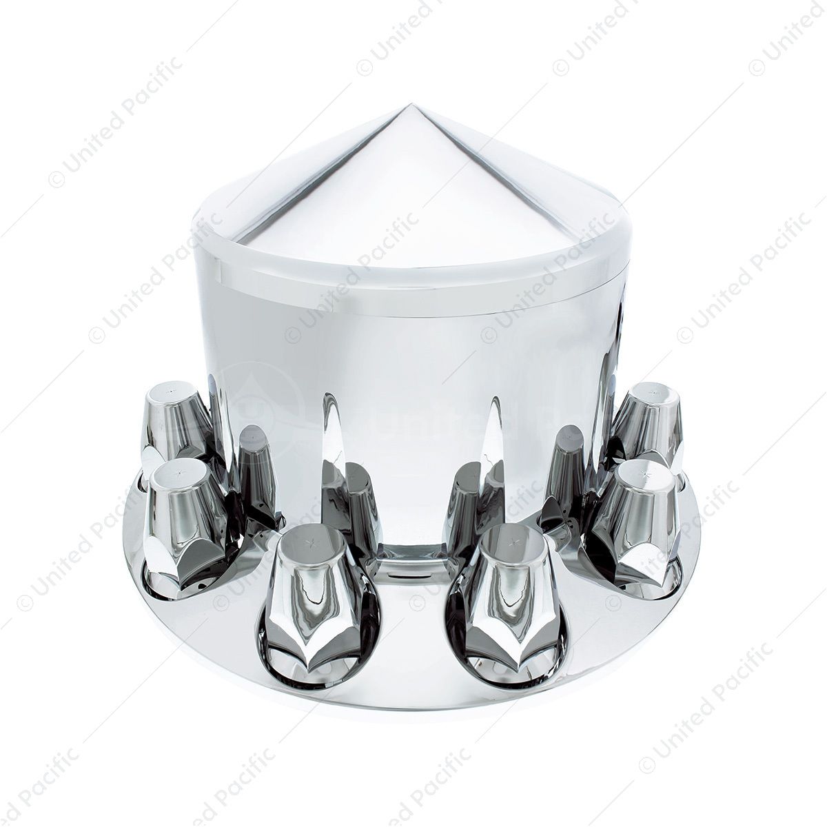 Pointed Rear Axle Cover With 33mm Standard Thread-On Nut Covers - Chrome