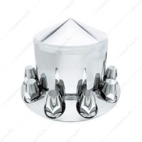Pointed Rear Axle Cover With 33mm Standard Thread-On Nut Covers - Chrome