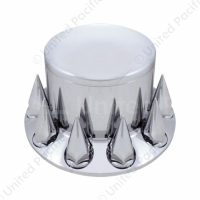 Dome Rear Axle Cover With 33mm Spike Thread-On Nut Covers - Chrome
