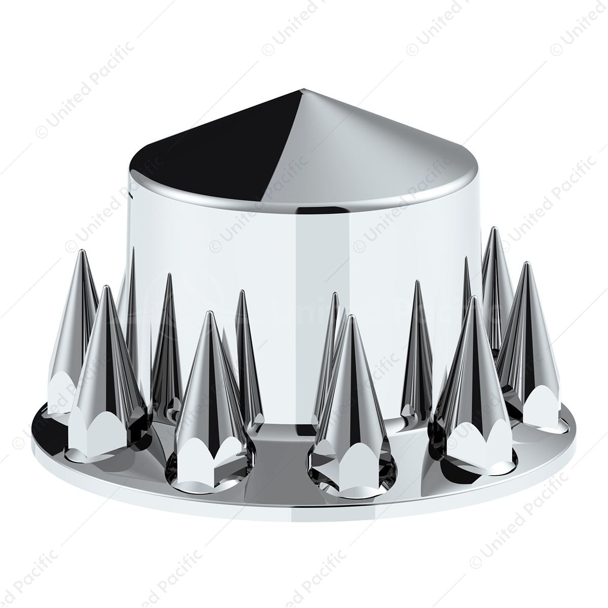 Pointed Rear Axle Cover With 33mm Spike Thread-On Nut Covers - Chrome