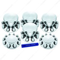 Dome Axle Cover Combo Kit With 33mm Standard Thread-On Nut Covers & Nut Cover Tool - Chrome