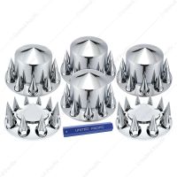 Pointed Axle Cover Combo Kit With 33mm Spike Thread-On Nut Covers & Nut Cover Tool - Chrome