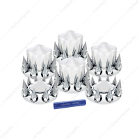 Pointed Axle Cover Combo Kit With 33mm Spike Thread-On Nut Covers & Nut Cover Tool - Chrome