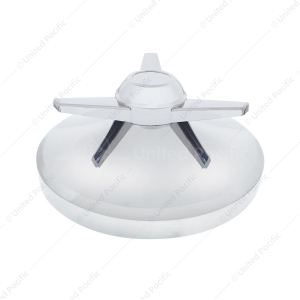 8" Chrome Rear Hubcap With 3 Bar Spinner