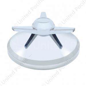 8" Chrome Cover With 3 Bar Spinner For UP Rear Axle Cover - Extra Large Bar Straight Spinner