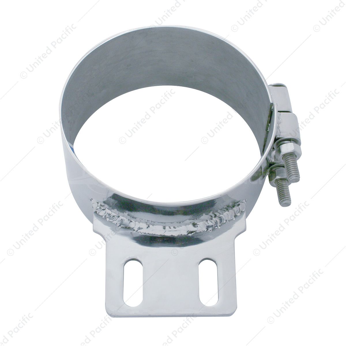 6" Stainless Butt Joint Exhaust Clamp - Straight Bracket