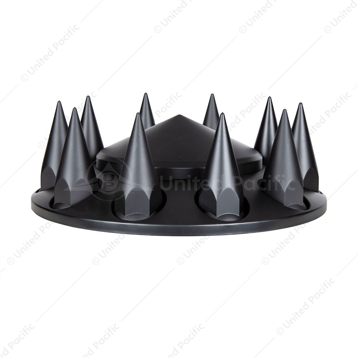 Pointed Front Axle Cover With 33mm Spike Thread-On Nut Covers - Matte Black