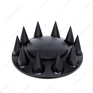 Dome Front Axle Cover With 33mm Spike Thread-On Nut Covers - Matte Black