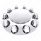 Dome Front Axle Cover With 1-1/2"  Push-On Nut Covers - Chrome (Color Box)